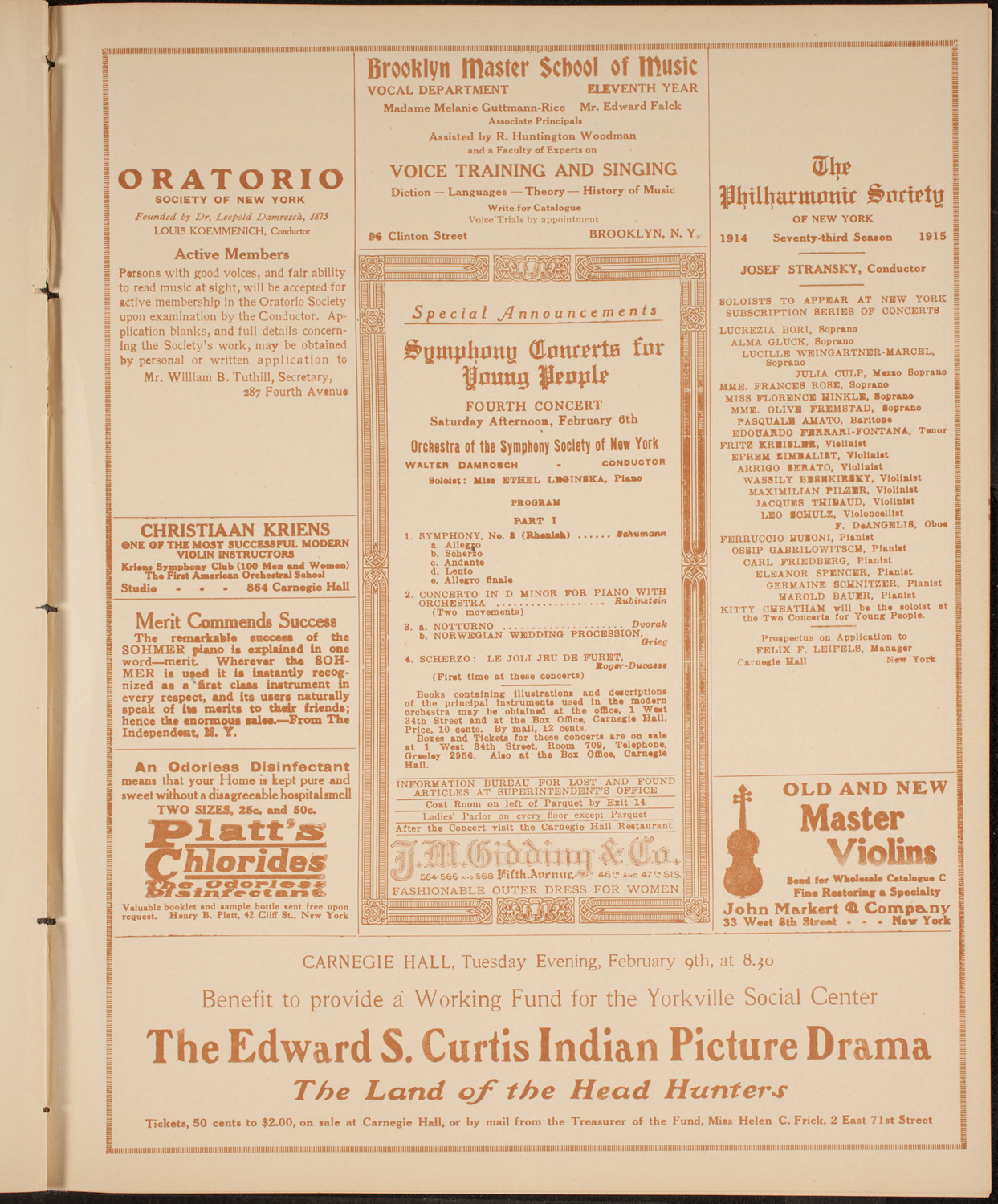 The Civic Forum, February 3, 1915, program page 9