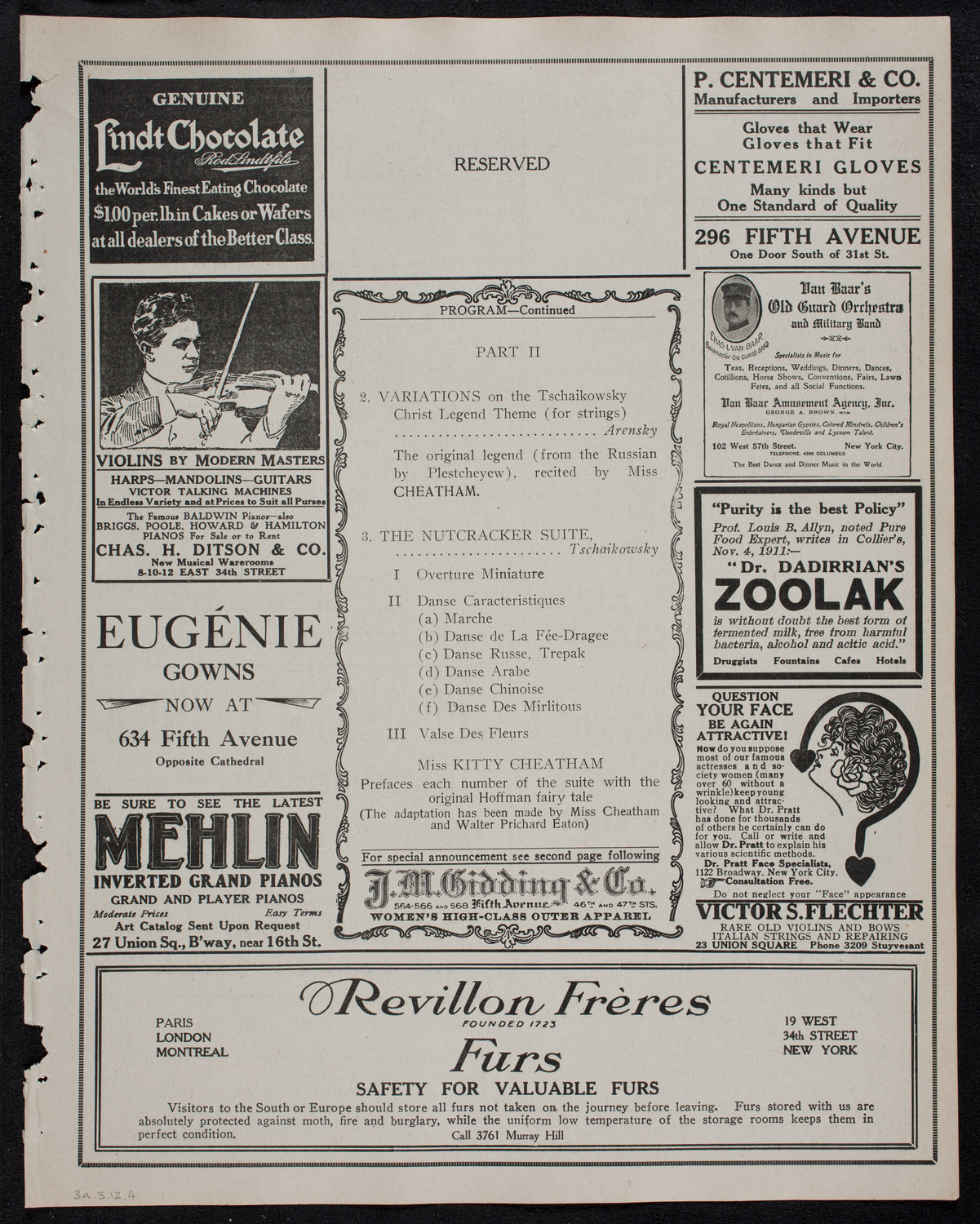 Russian Symphony Society of New York, March 3, 1912, program page 7