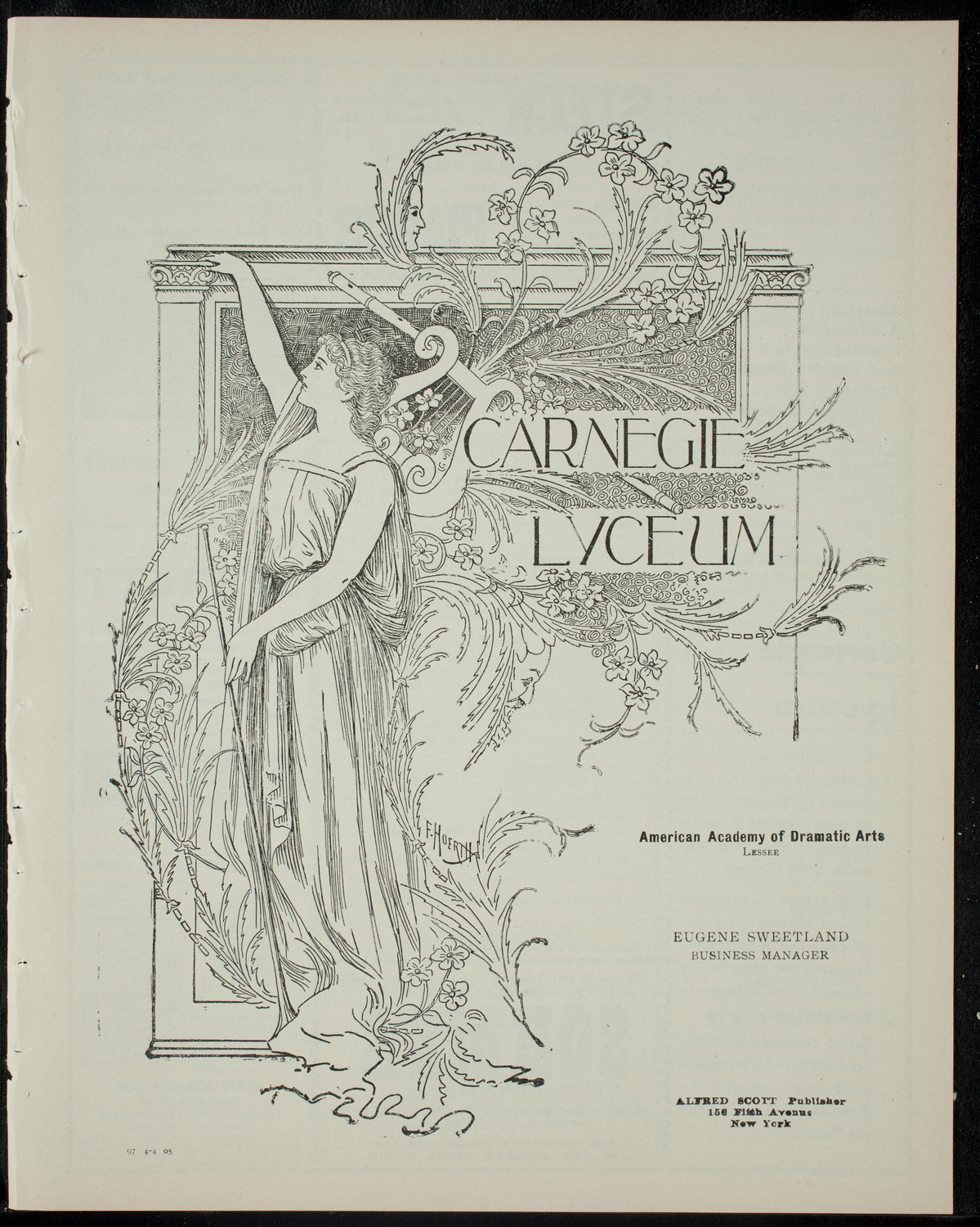 The Inquantum Club, April 4, 1905, program page 1