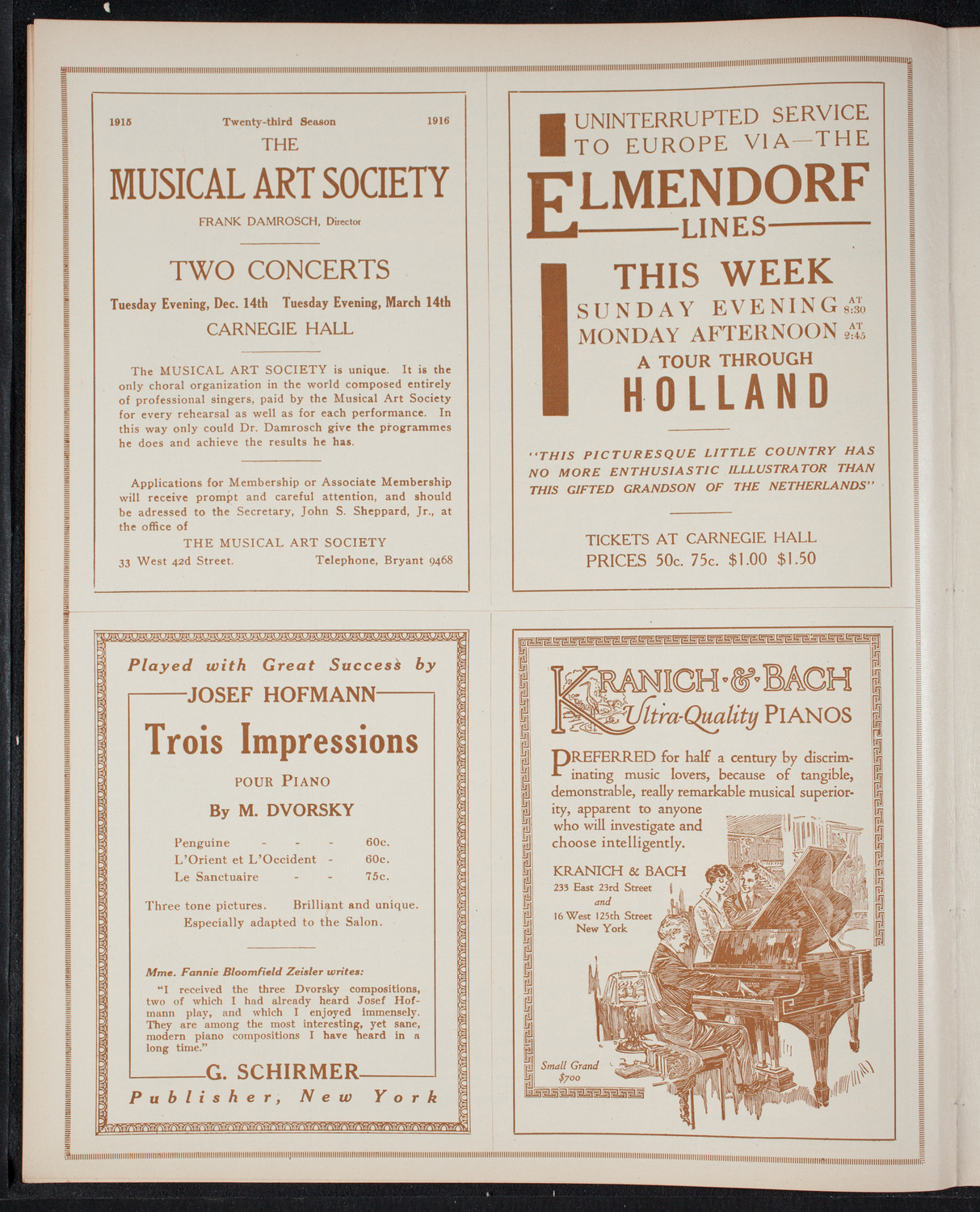 New York Philharmonic, November 12, 1915, program page 6