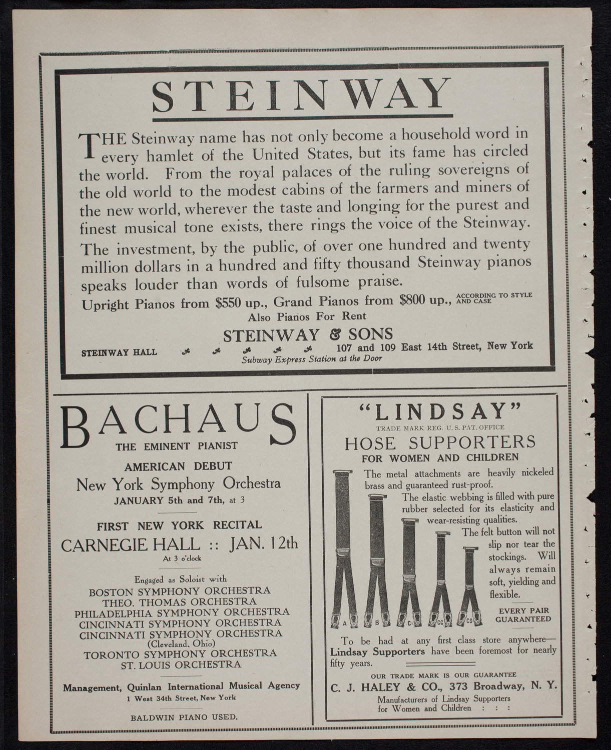 Oratorio Society of New York, December 29, 1911, program page 4