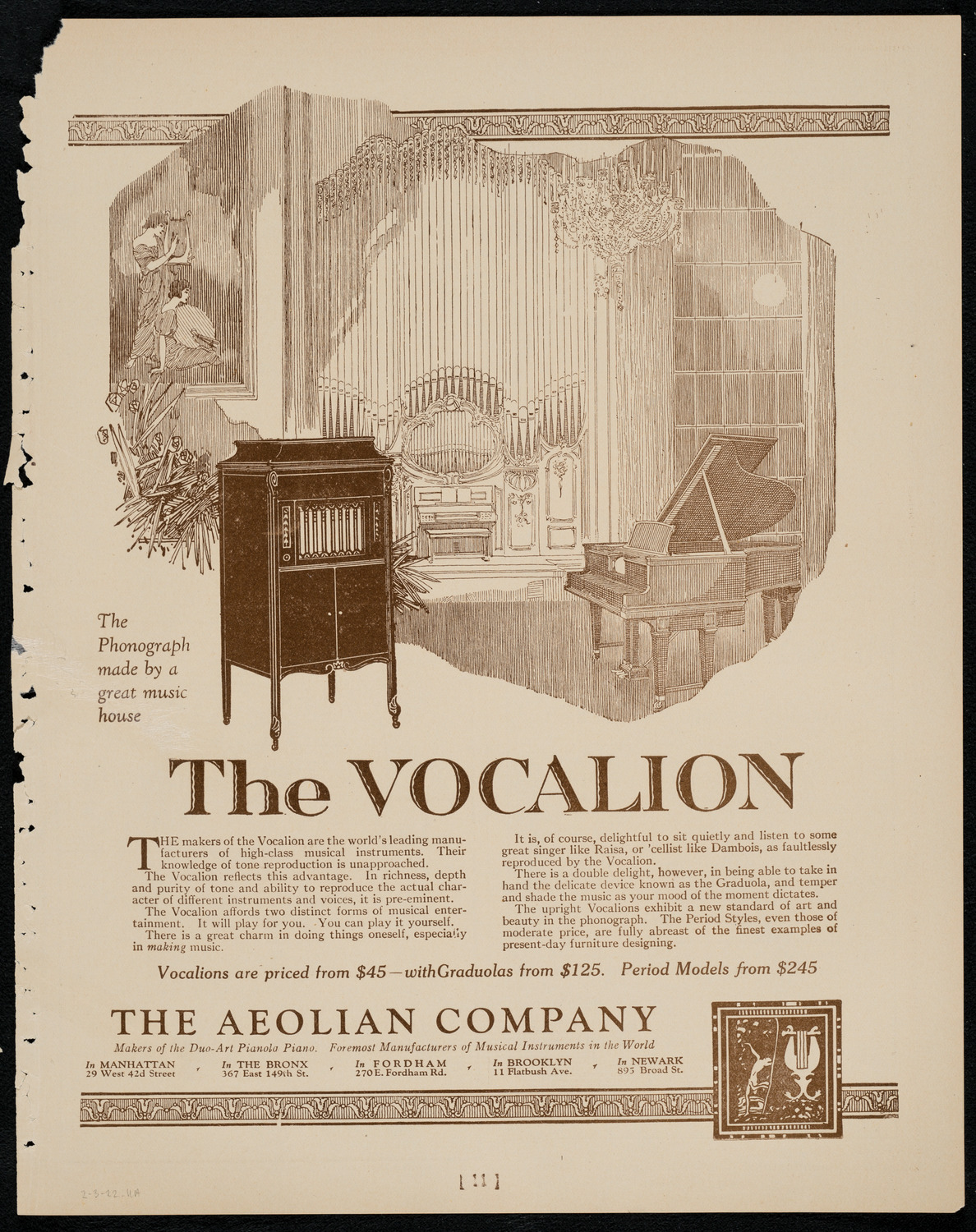 New York Philharmonic, February 3, 1922, program page 11