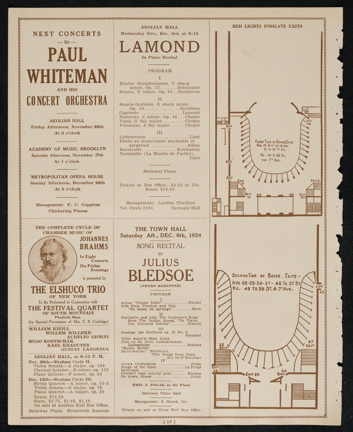 Boston Symphony Orchestra, November 27, 1924, program page 10