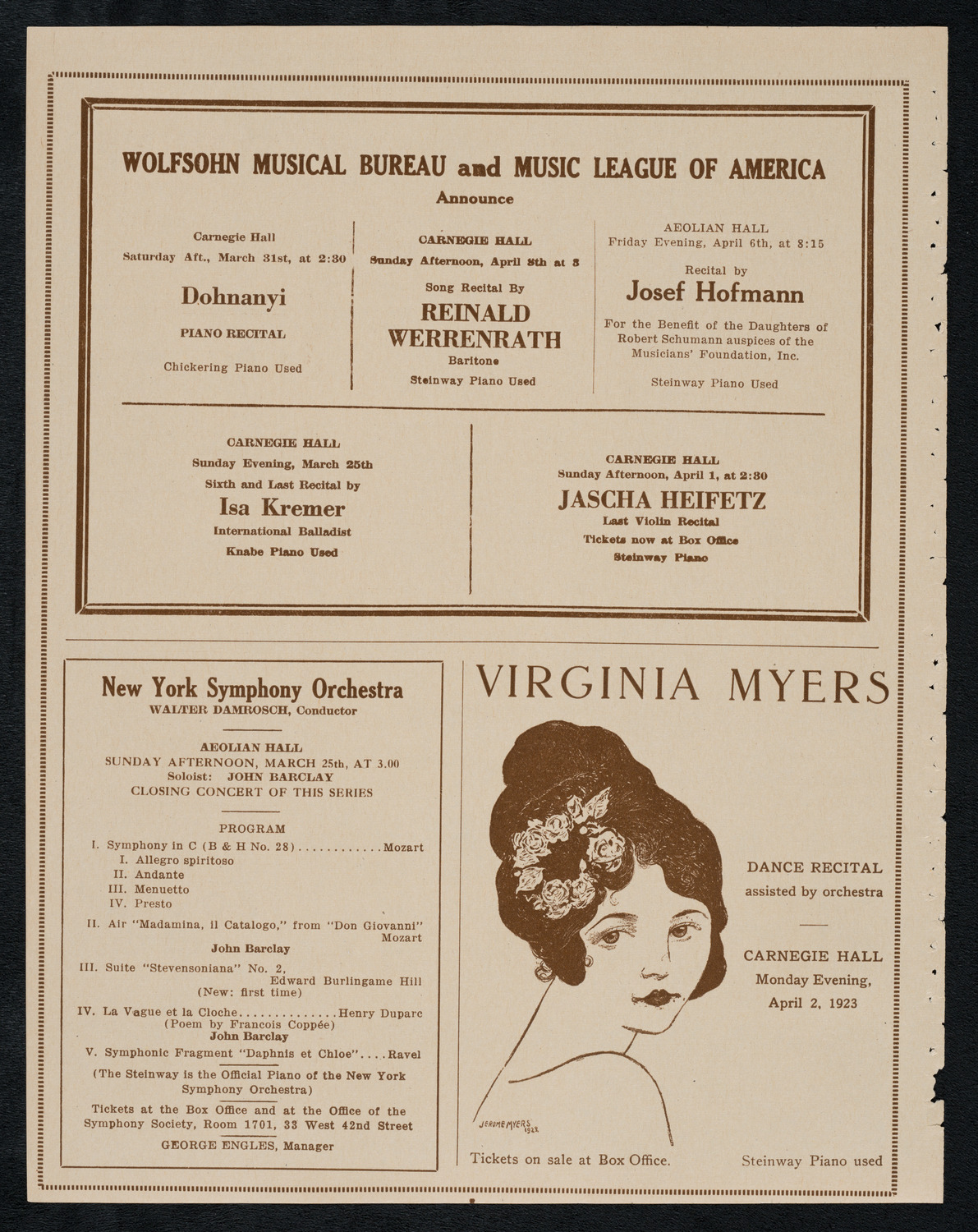 New York Symphony Orchestra, March 23, 1923, program page 8