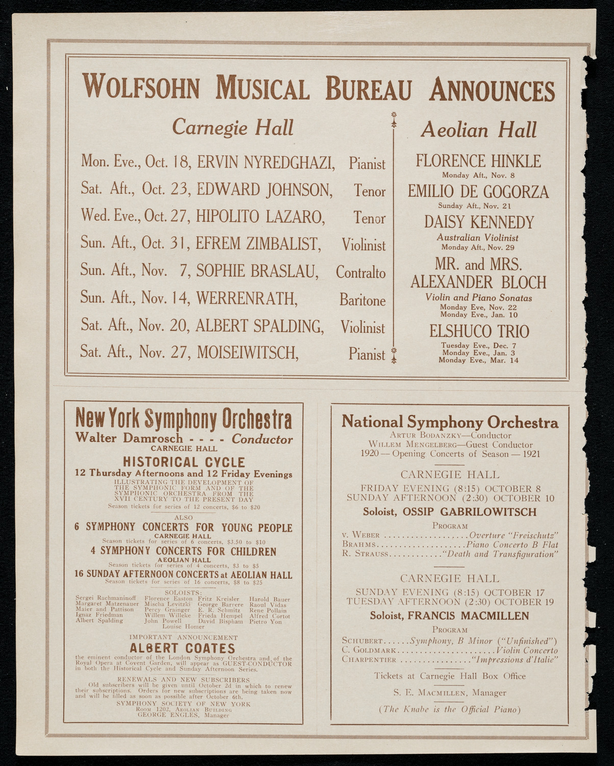 Alma Simpson, Soprano, October 7, 1920, program page 8