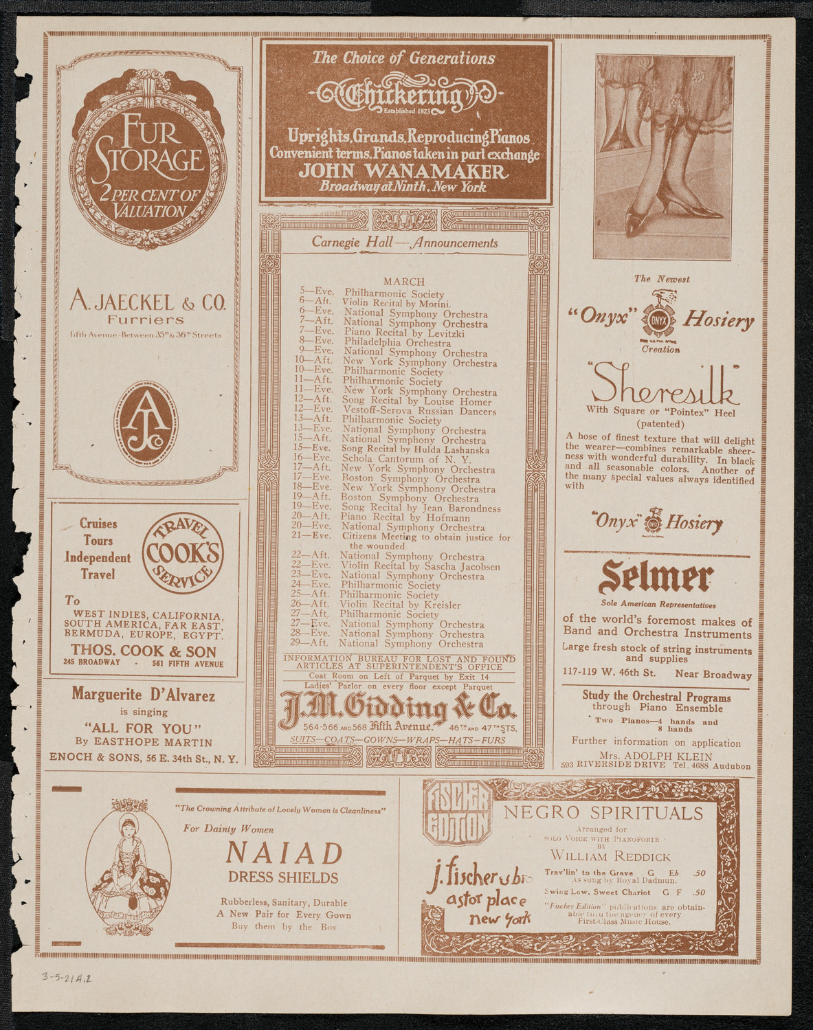 Symphony Concert for Young People, March 5, 1921, program page 3