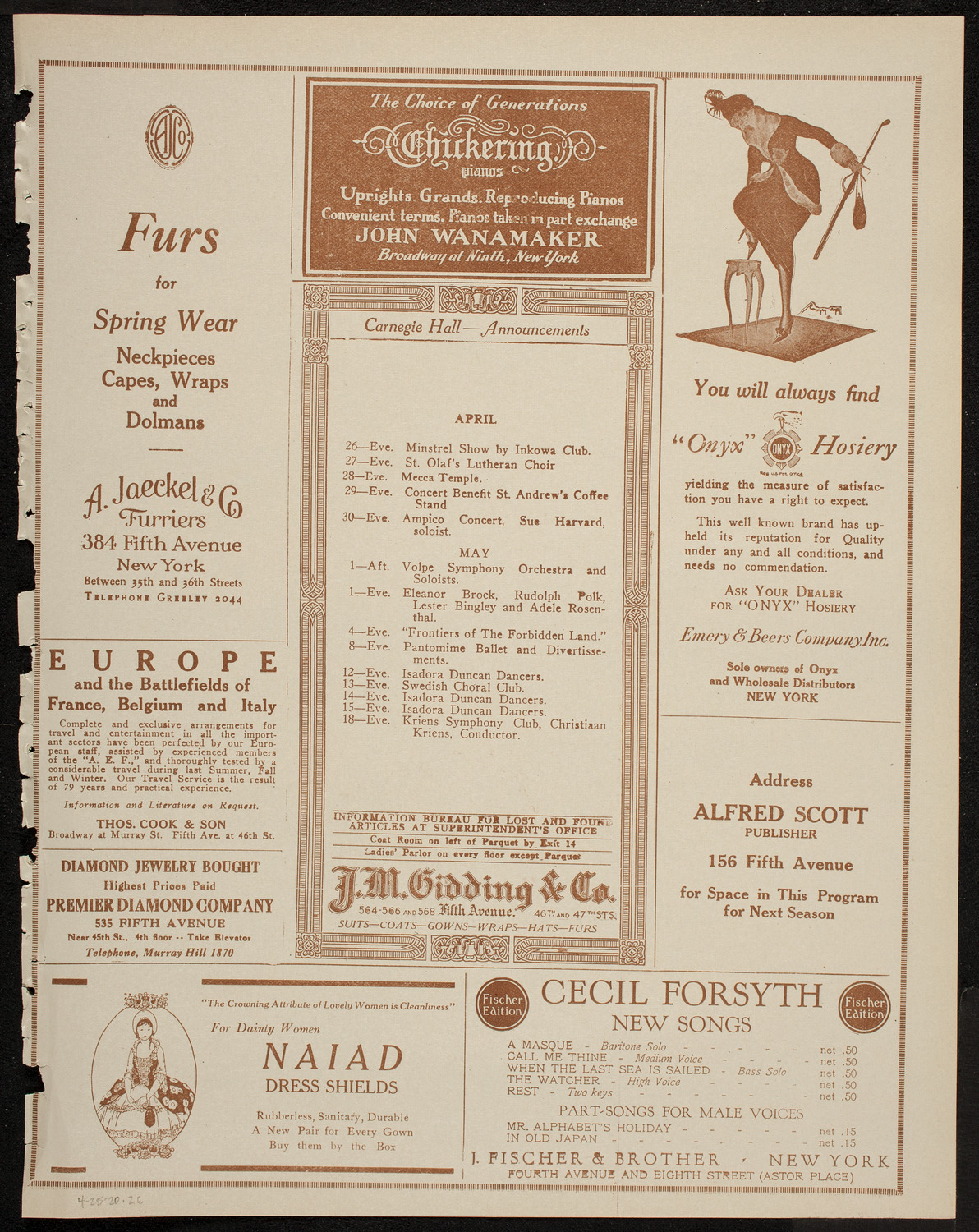 Benefit: United Baltic and Lithuanian Relief Federation, April 25, 1920, program page 3