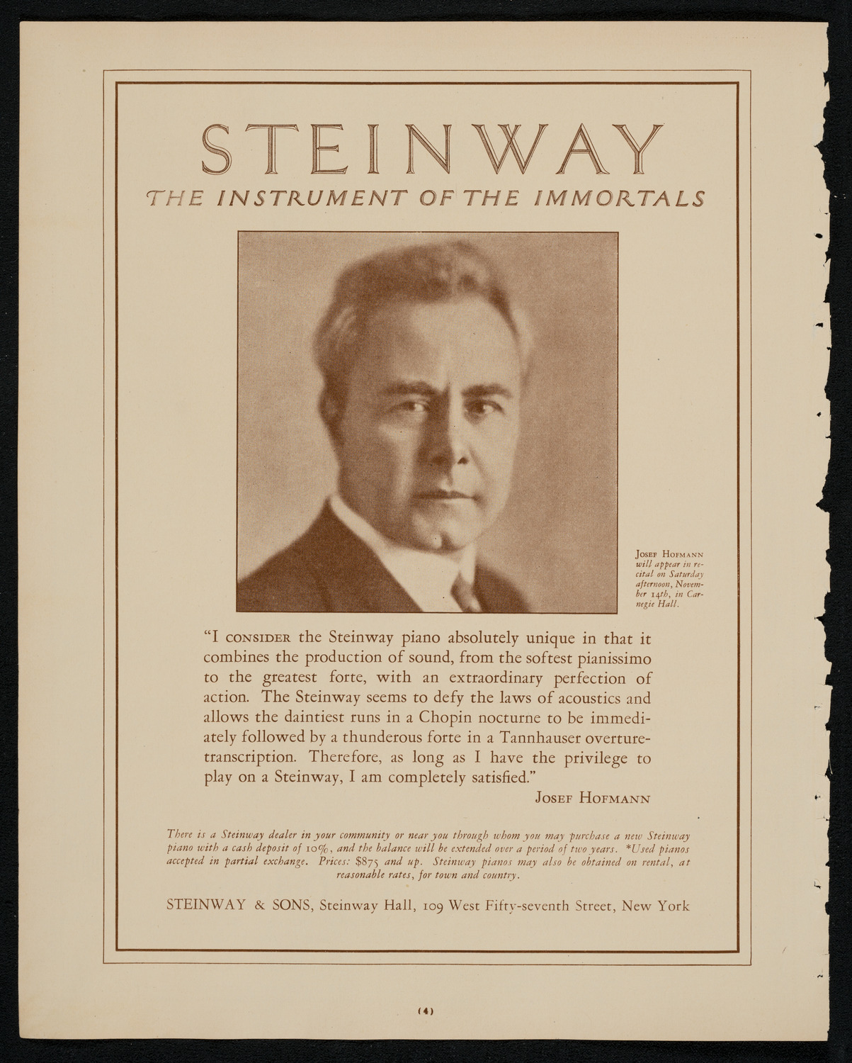 New York Philharmonic, November 12, 1925, program page 4