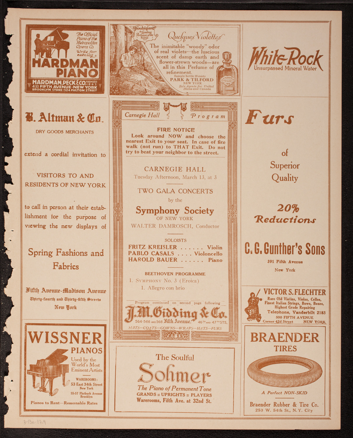 New York Symphony Orchestra, March 13, 1917, program page 7