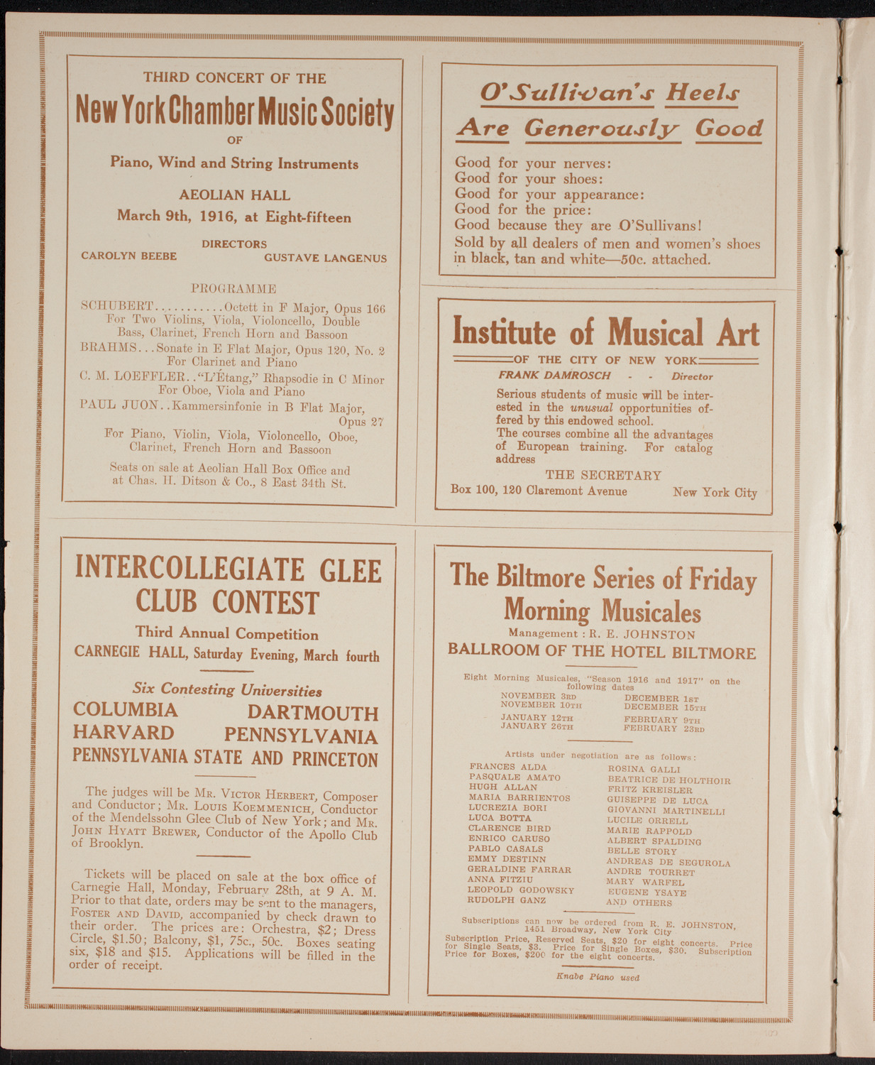 New York Symphony Orchestra, March 2, 1916, program page 2