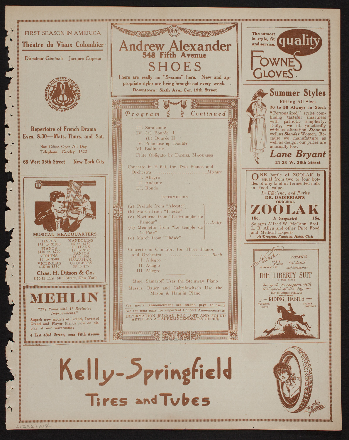 Society of the Friends of Music: Philadelphia Orchestra, March 27, 1918, program page 7