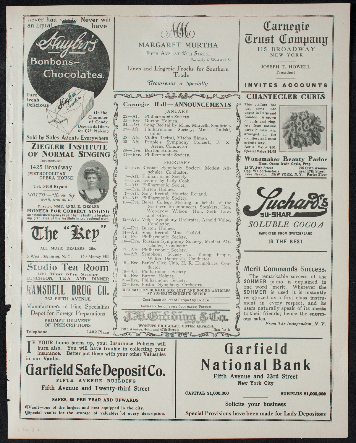 Symphony Concert for Young People, January 21, 1911, program page 3