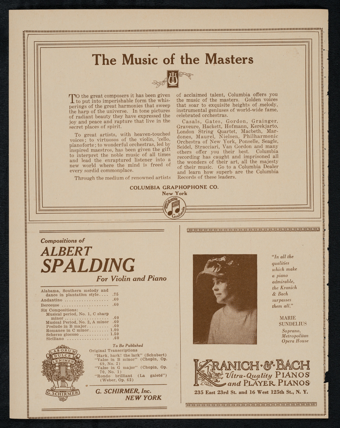 New York Symphony Orchestra, March 23, 1923, program page 6