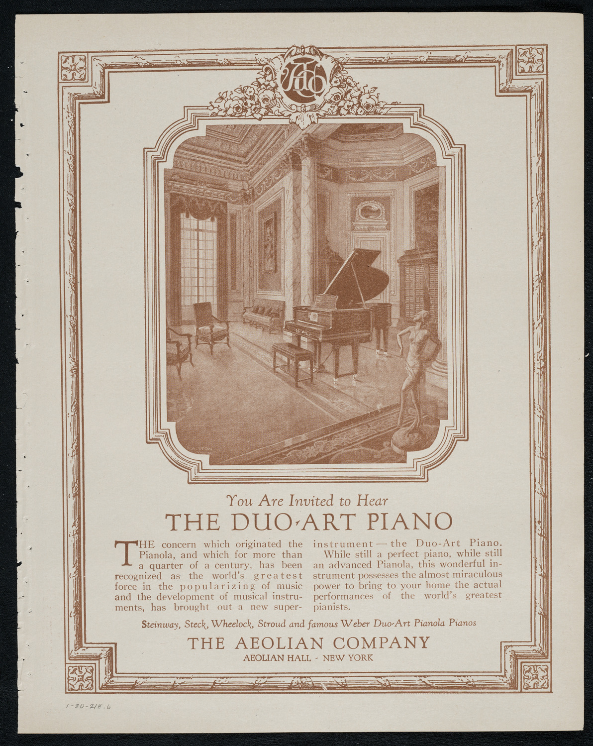 New York Philharmonic, January 20, 1921, program page 11