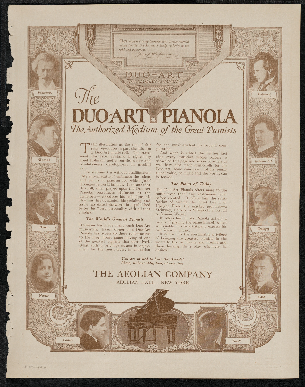 Sascha Jacobsen, Violin, March 22, 1921, program page 11