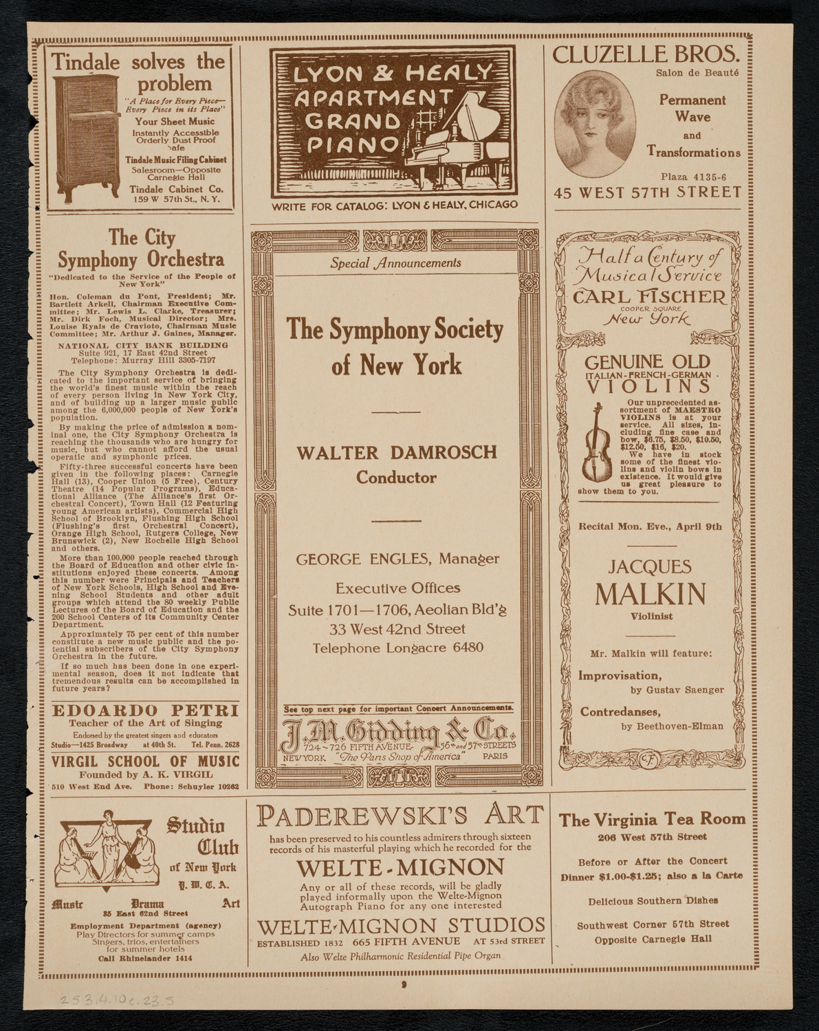 New York Banks' Glee Club, April 10, 1923, program page 9