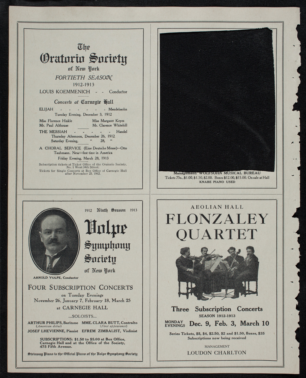 Cristeta Goñi, Violin, assisted by the Gwent Male Glee Singers, October 28, 1912, program page 10