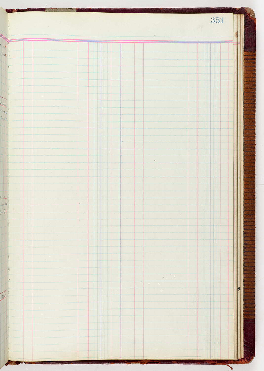 Music Hall Accounting Ledger Journal, volume 6, page 351