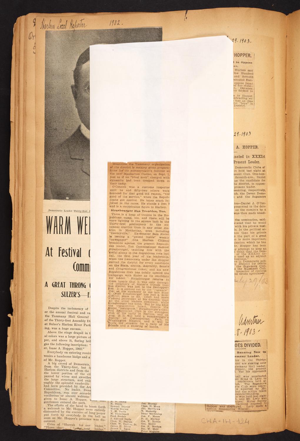 Isaac Hopper Scrapbook, page 124 (extension, part 2): 1903