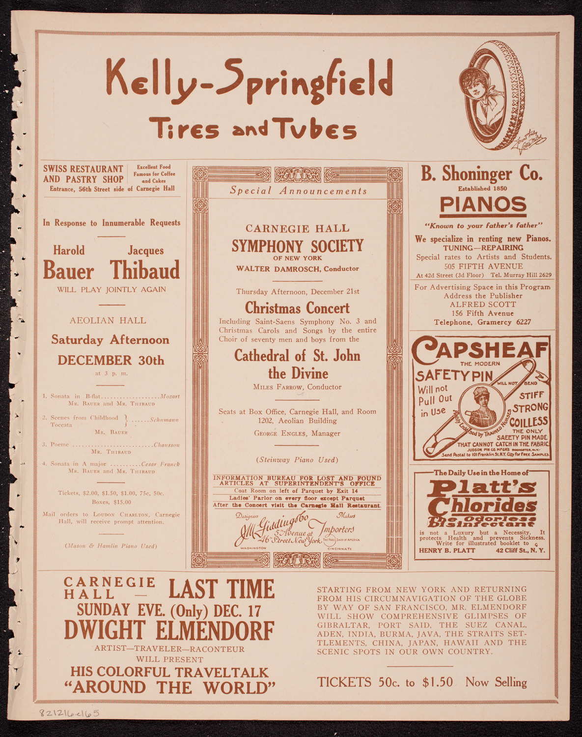 New York Symphony Orchestra, December 16, 1916, program page 9