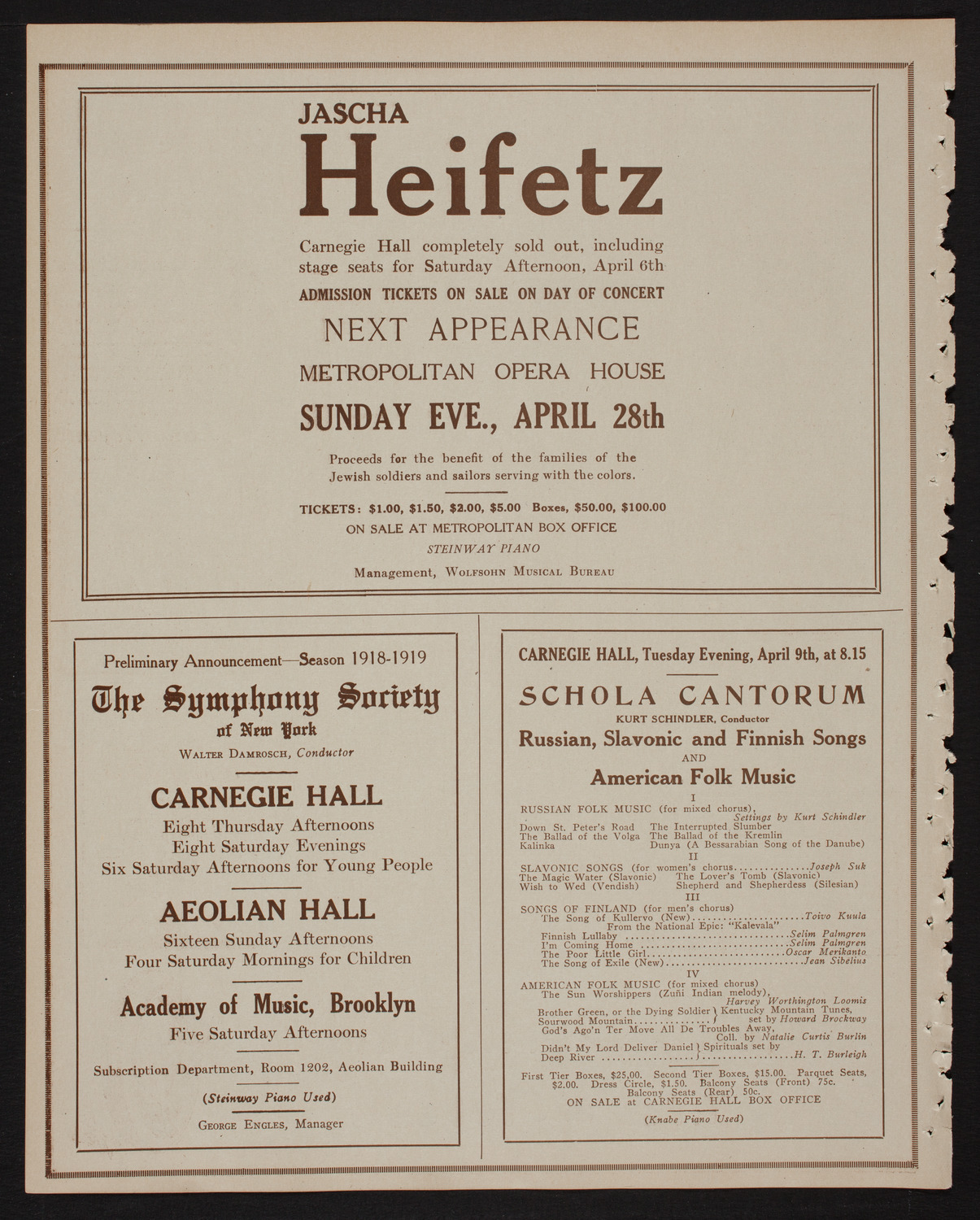 Meeting: The Humanitarian Cult, April 2, 1918, program page 8