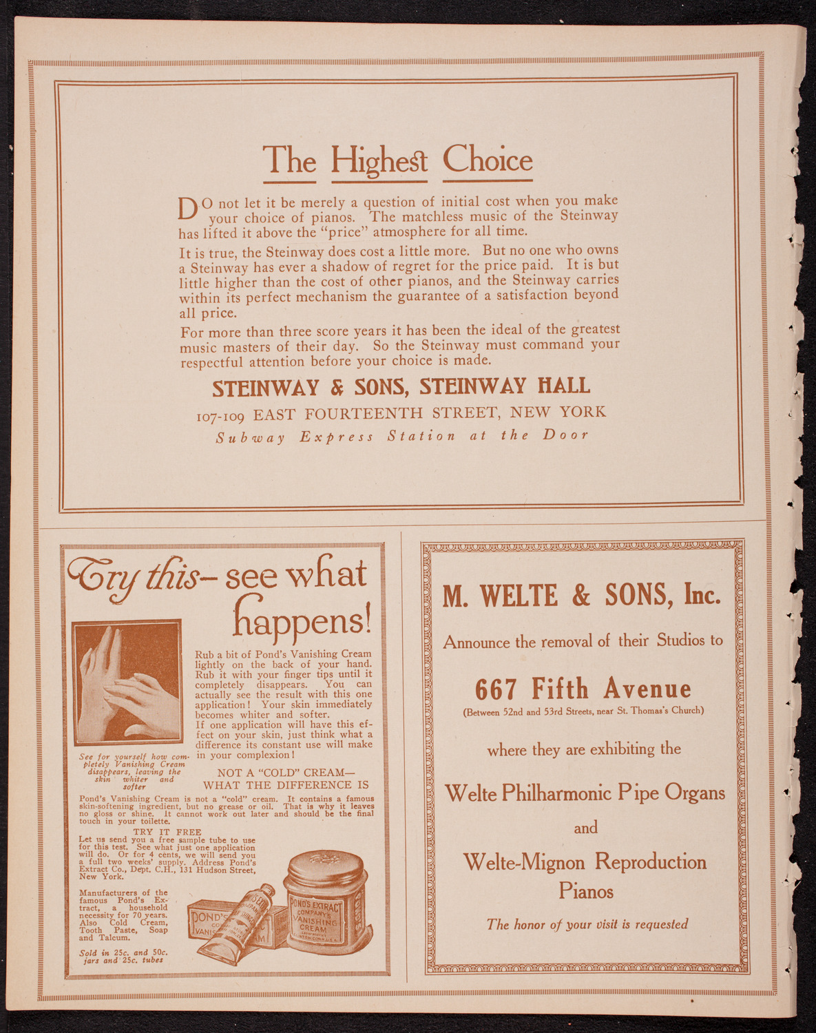 Teresa Carreño, Piano, October 27, 1916, program page 4