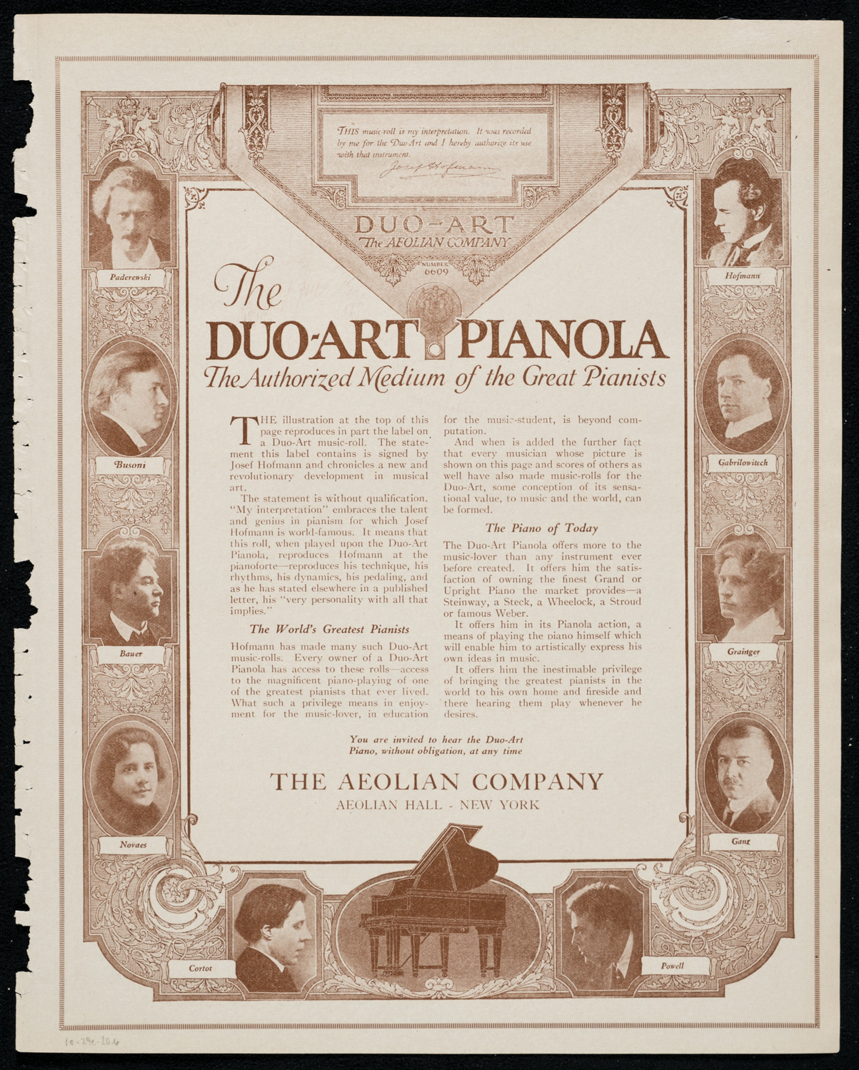 National Symphony Orchestra, October 24, 1920, program page 11