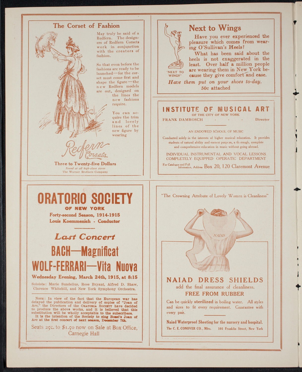 New York Philharmonic, March 21, 1915, program page 2