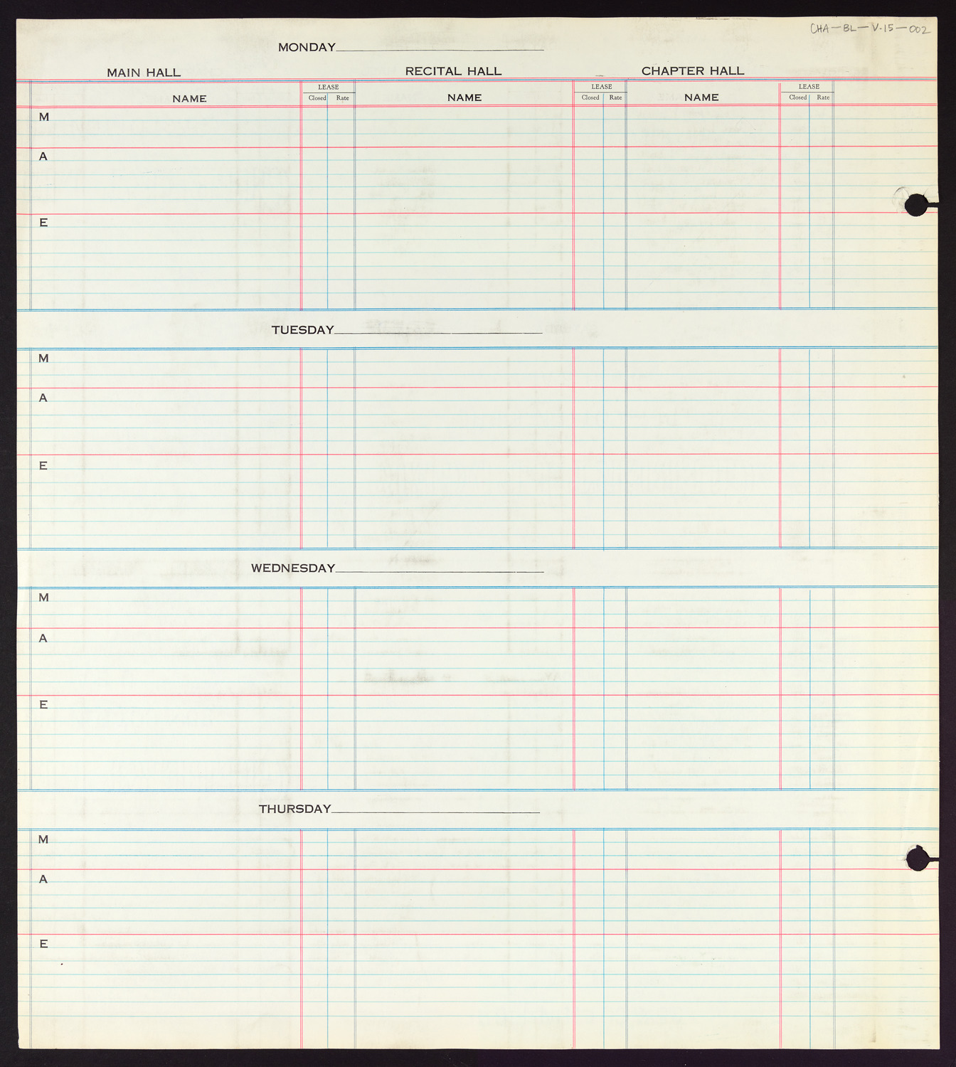 Carnegie Hall Booking Ledger, volume 15, page 2