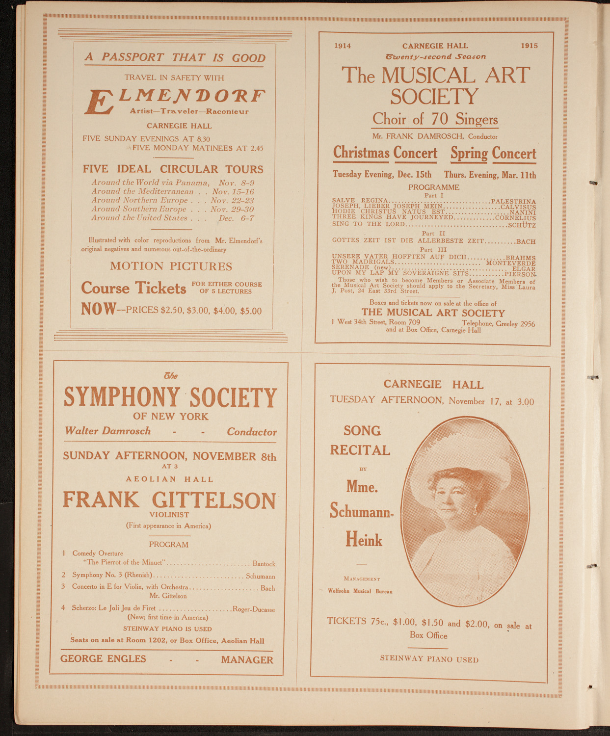 Armgaard Karl Graves: The Spy System Relative to War and Peace, November 4, 1914, program page 8