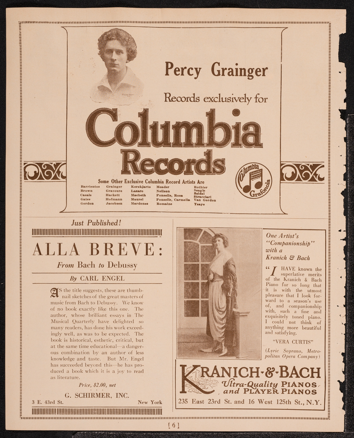 Chanuka Concert by Cantor Josef Rosenblatt, December 25, 1921, program page 6