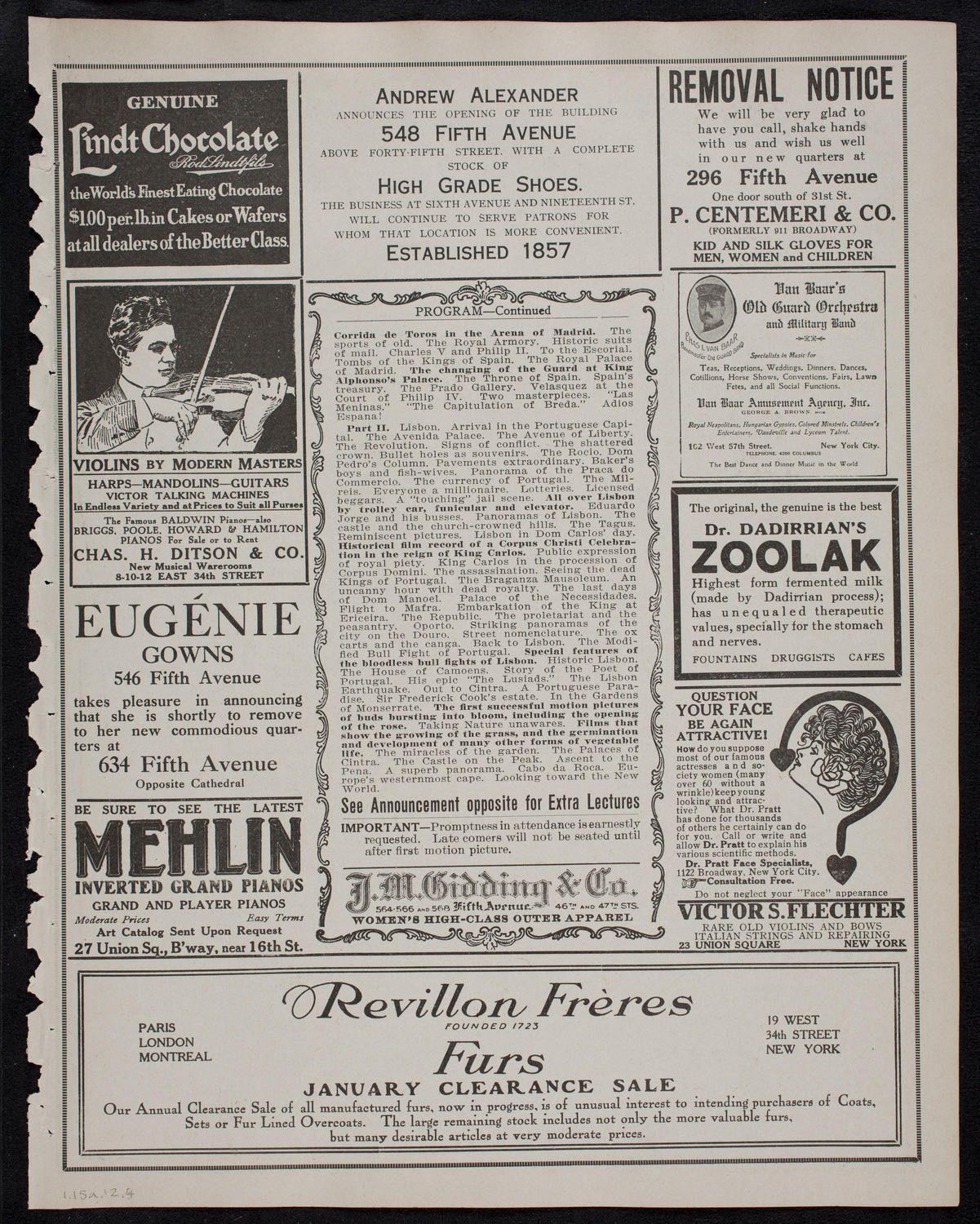 Burton Holmes Travelogue: Spain and Portugal, January 15, 1912, program page 7