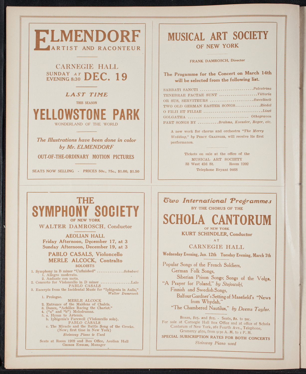 Julia Culp, Contralto, December 16, 1915, program page 8