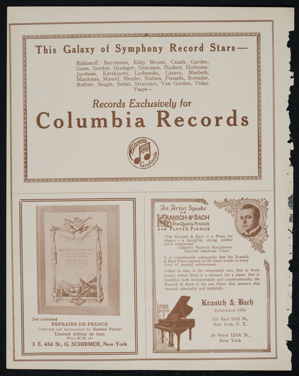 Philadelphia Orchestra, January 5, 1921, program page 6