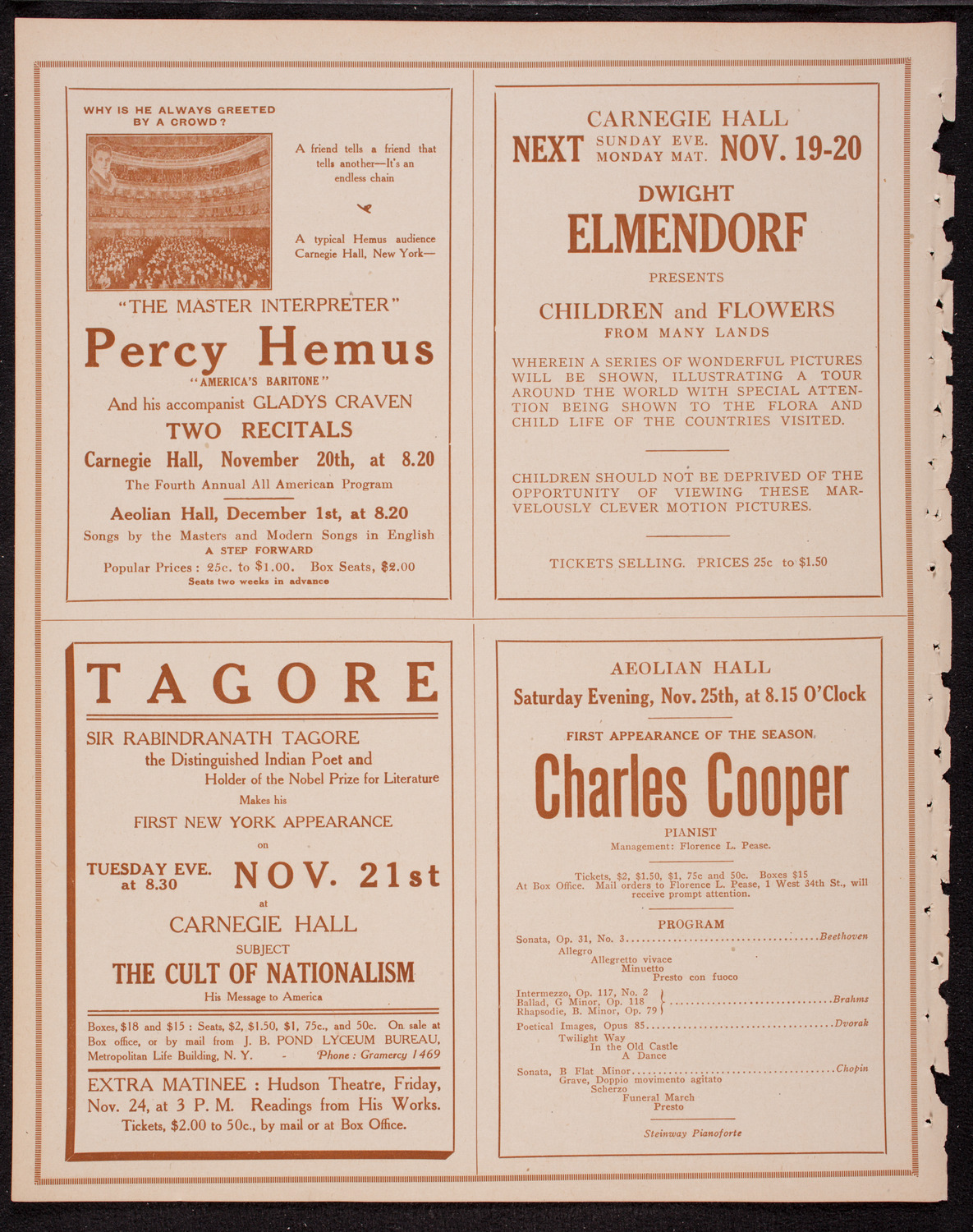 New York Philharmonic, November 17, 1916, program page 10