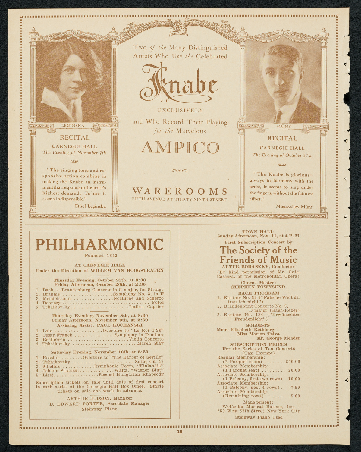 Isa Kremer, Soprano, October 21, 1923, program page 12