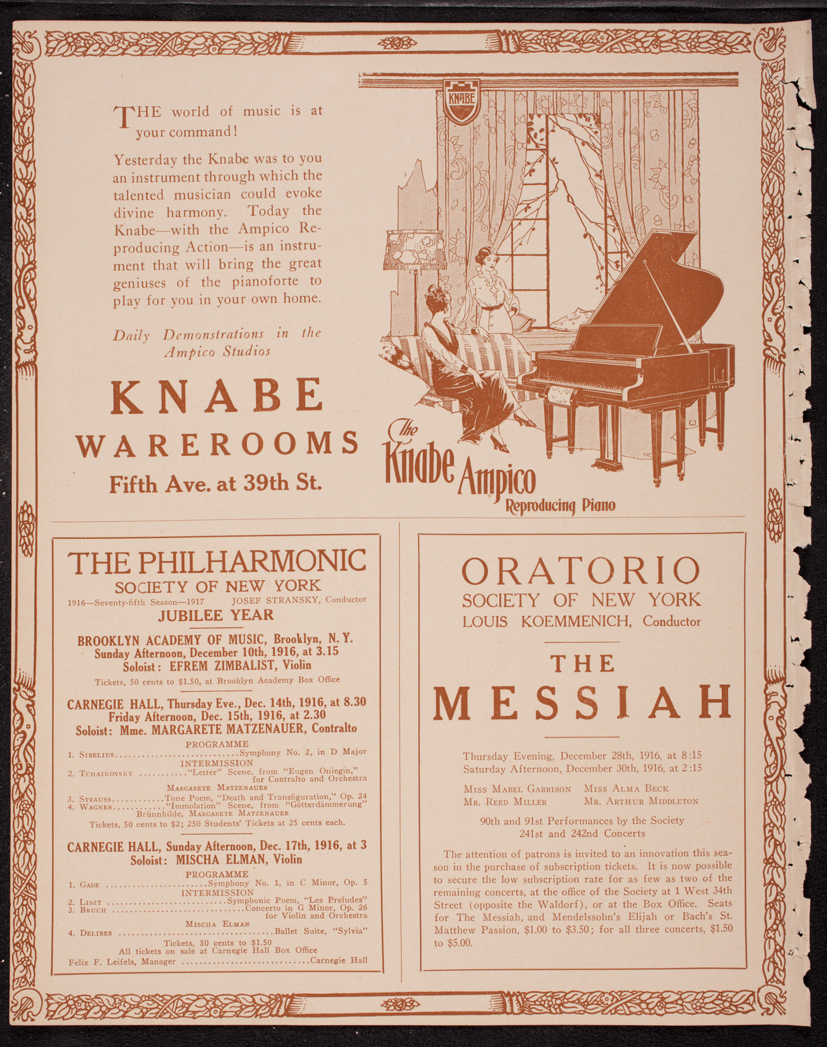 Elena Gerhardt, Soprano, December 13, 1916, program page 12