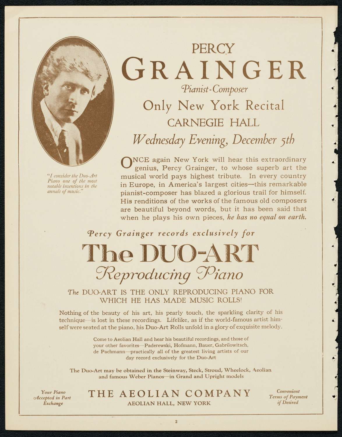Boston Symphony Orchestra, December 1, 1923, program page 2