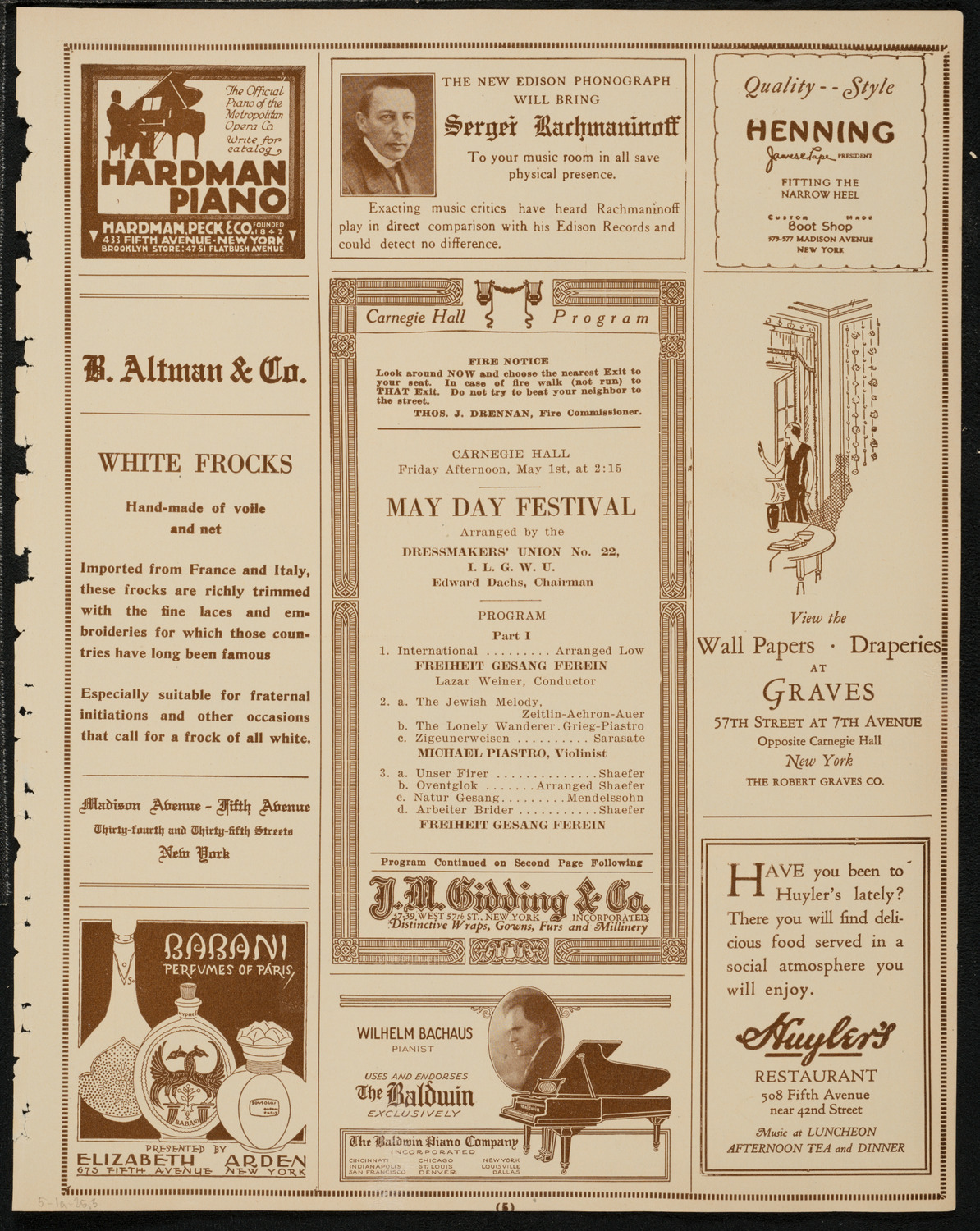May Day Festival, May 1, 1925, program page 5