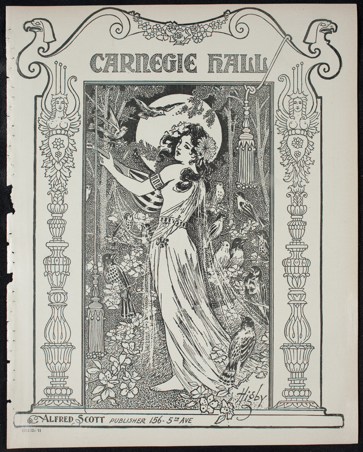 Hans Ellenson with Cornelia Rider Possart and the Volpe Symphony Orchestra, February 22, 1911, program page 1