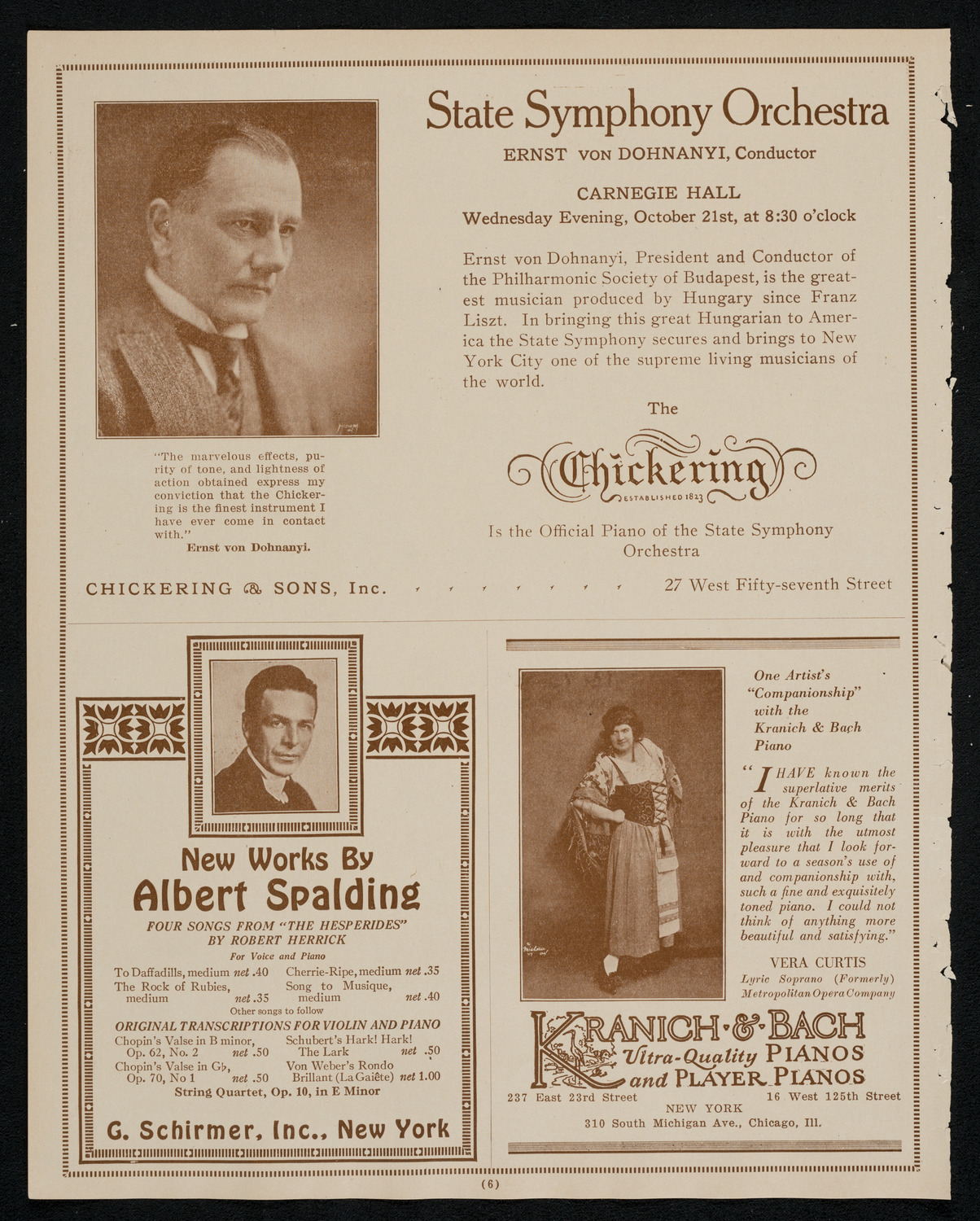 Philadelphia Orchestra, October 20, 1925, program page 6