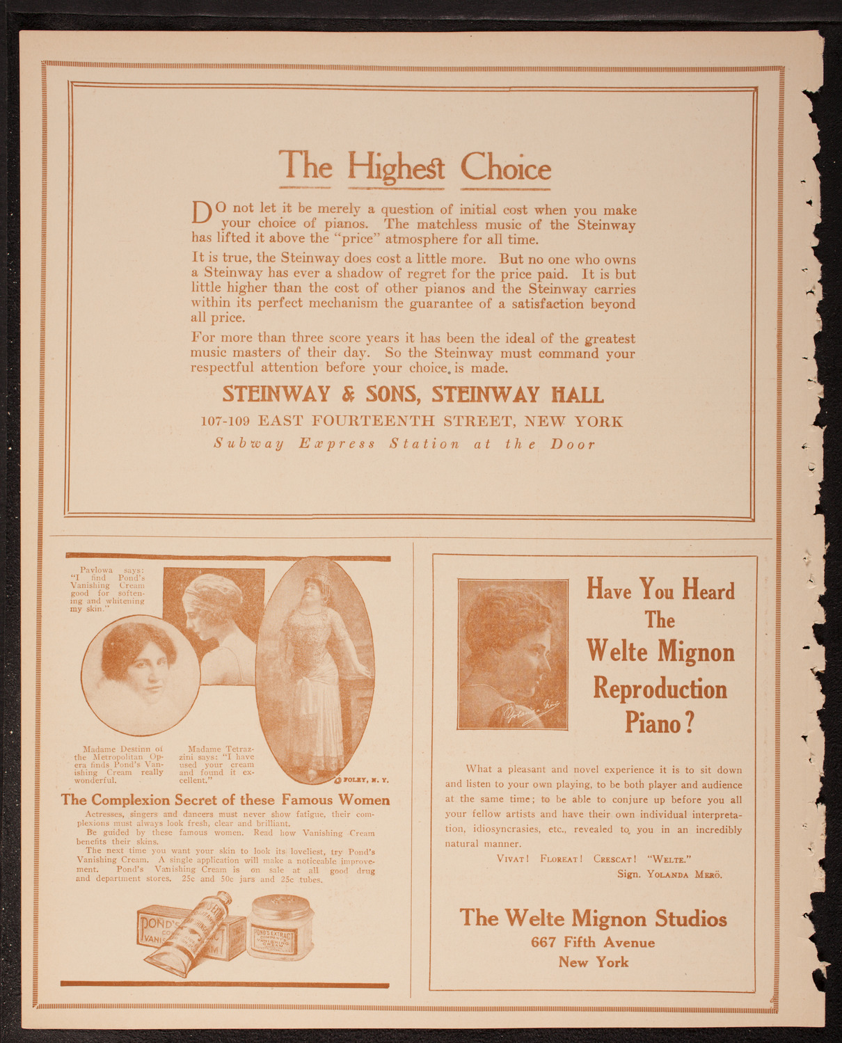 New York Philharmonic, March 23, 1917, program page 4