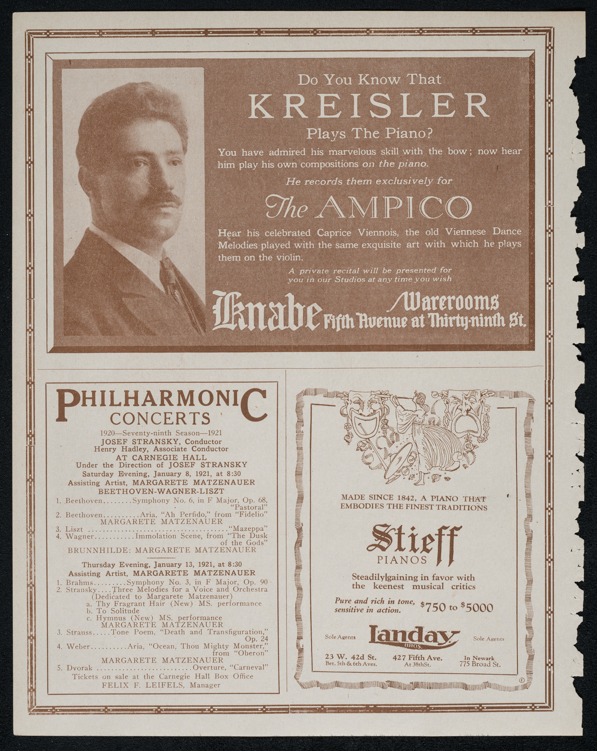 Philadelphia Orchestra, January 5, 1921, program page 12