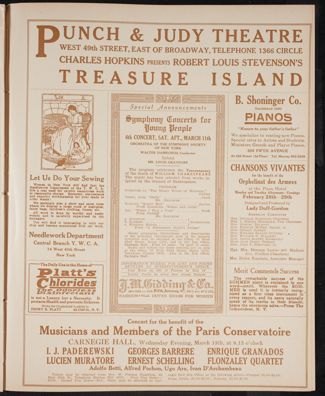 New York Philharmonic, February 27, 1916, program page 9