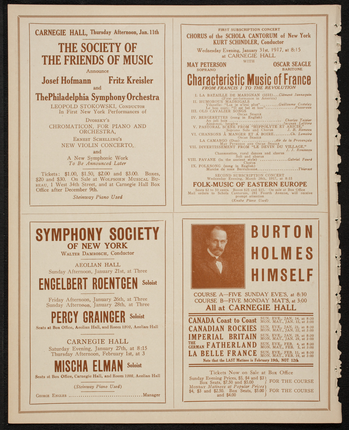 Cincinnati Symphony Orchestra, January 9, 1917, program page 8