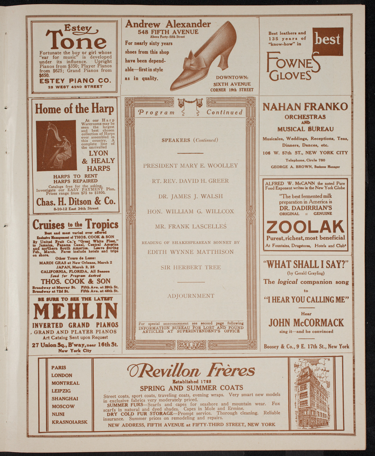 The Civic Forum: Shakespeare Anniversary Commemoration, April 25, 1916, program page 7