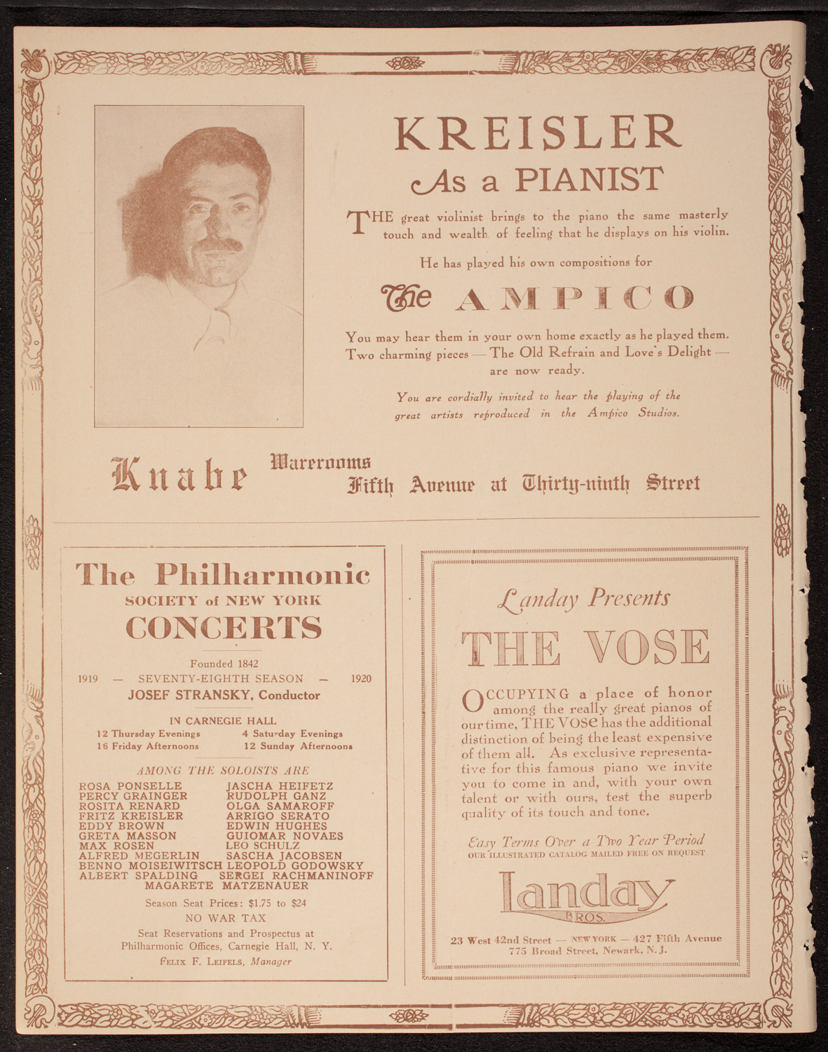 New Symphony Orchestra, November 5, 1919, program page 12