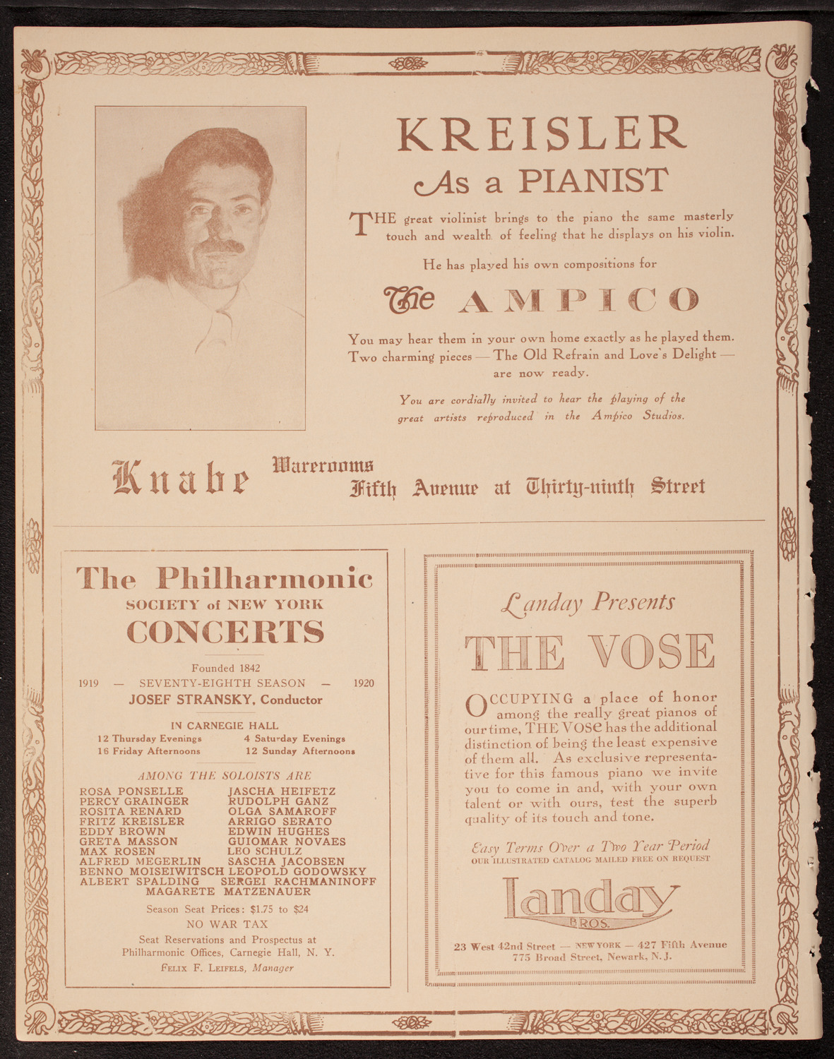 New Symphony Orchestra, November 5, 1919, program page 12