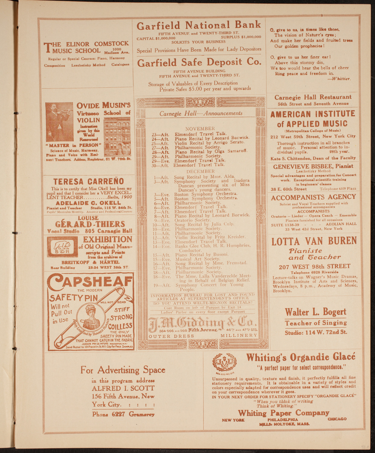 Elmendorf Lecture: Around Northern Europe, November 22, 1914, program page 5