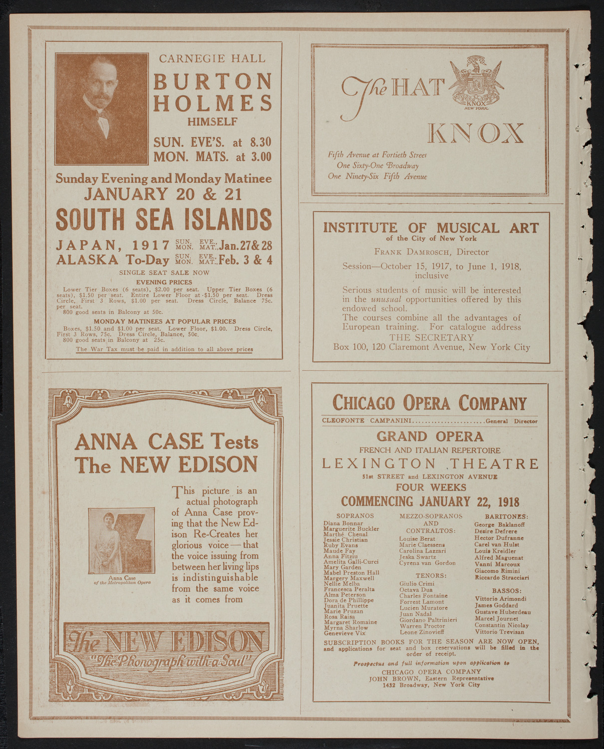 Schola Cantorum of New York, January 15, 1918, program page 2